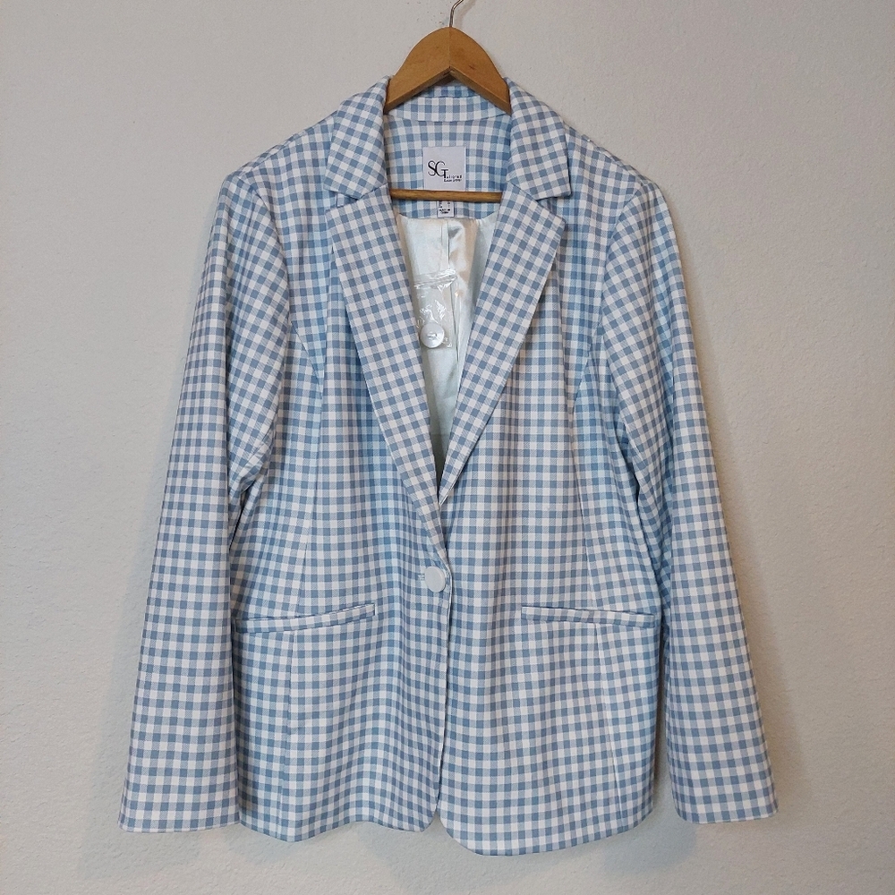 Tailored by Susan Graver Regular Printed Ponte Blazer Size Medium NWOT - Picture 2 of 9